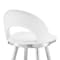 Armen Living Lottech Swivel Bar Stool in Brushed Stainless Steel with White Faux Leather 840254335424 - alternate 2